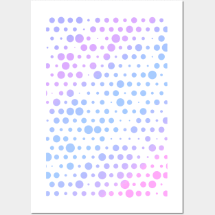 Light Pastel Purple, Magenta, Blue, Violet & Pink Minimal Polka Dot Pattern Posters and Art